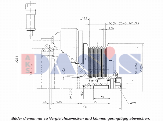 AKS DASIS Magnetisk kobling, klimakompressor Varenummer: 851206N billige