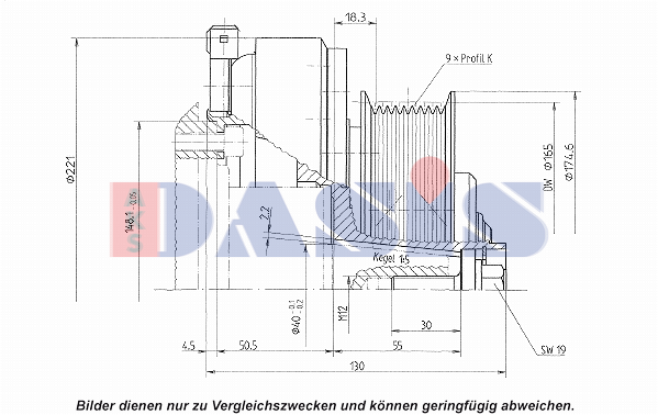 AKS DASIS Magnetisk kobling, klimakompressor Varenummer: 851244N billige