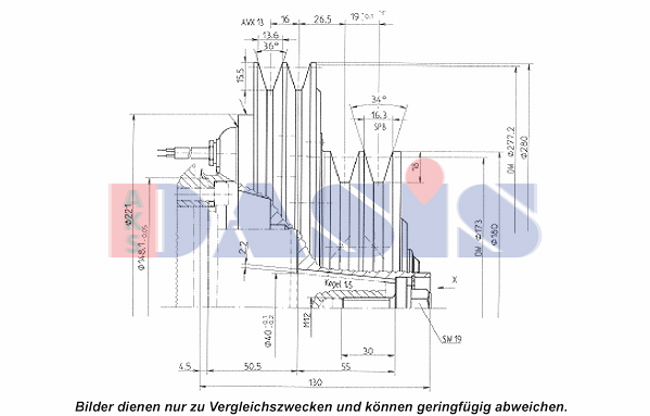AKS DASIS Magnetisk kobling, klimakompressor Varenummer: 851265N billige