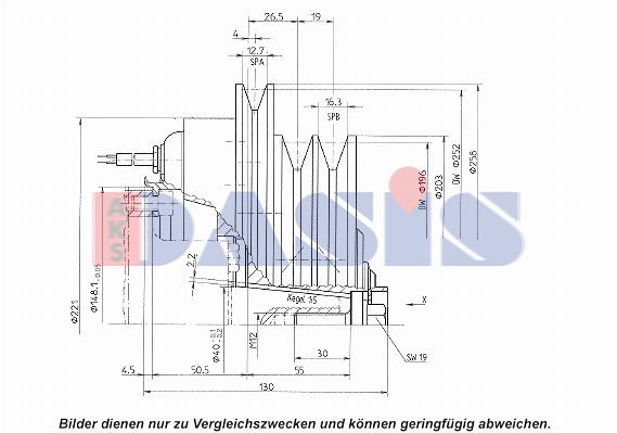 AKS DASIS Magnetisk kobling, klimakompressor Varenummer: 851268N billige