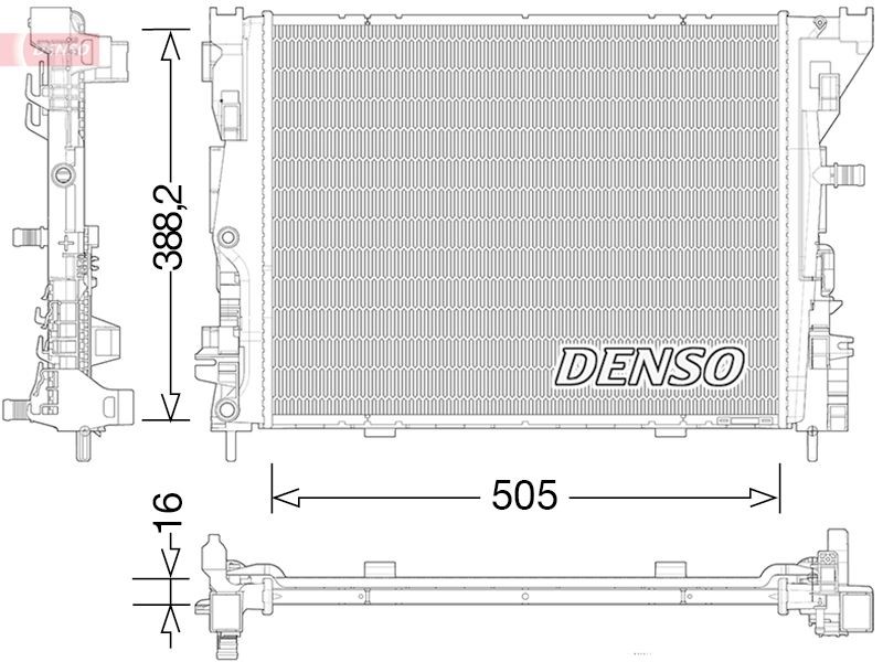DENSO Engine radiator Article number: DRM23035 cheaply