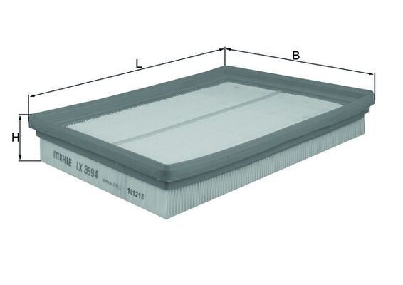MAHLE ORIGINAL Air filter Article number: LX 3694 cheaply
