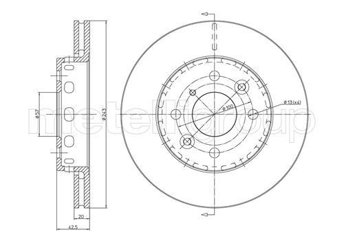 METELLI Brake disc Article number: 23-0504 cheaply