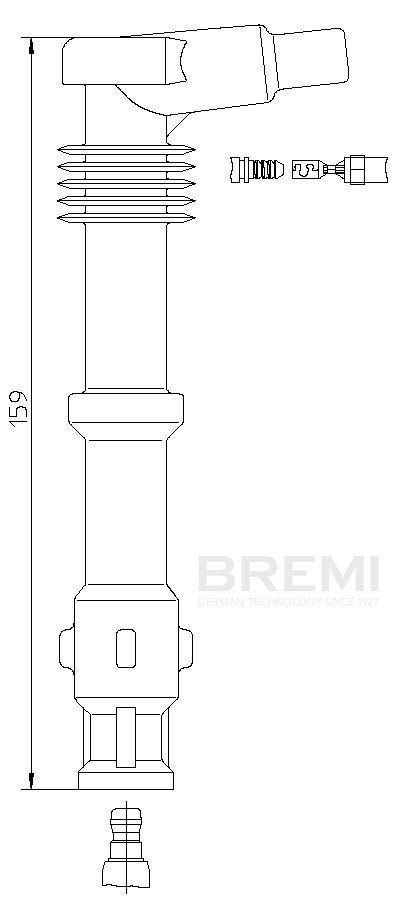 BREMI 13293/5 Plug, spark plug 100 S4 4.2 V8 quattro 280 PS Petrol 1994