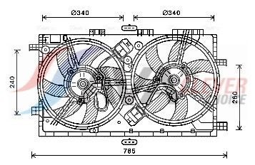 AVA COOLING SYSTEMS Fan, radiator Article number: OL7641 cheaply