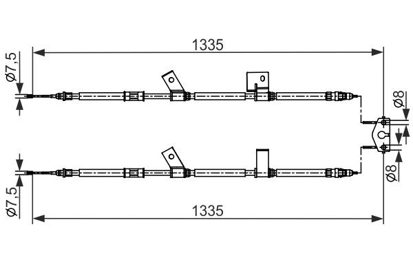 BOSCH Hand brake cable Article number: 1 987 482 563 cheaply