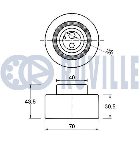 RUVILLE 3453061 Tensioner Guide, timing chain SIGNUM 2.8 V6 Turbo (F48) 230 PS Petrol 2008