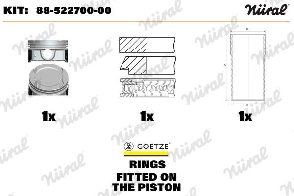 NÜRAL Repair Set, piston / sleeve Article number: 88-522700-00 cheaply