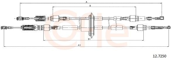 COFLE 12.7250 Cable, manual transmission PANDA 1.3 JTD Multijet 4x4 (169AXG1A, 169AXG2A) 75 PS Diesel