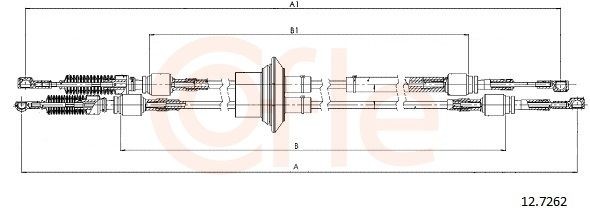COFLE 12.7262 Cable, manual transmission MULTIPLA 1.9 JTD 120 PS Diesel 2010