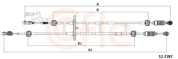 COFLE 12.7287 Cable, manual transmission DOBLO 2.0 D Multijet (263AXF1B) 135 PS Diesel
