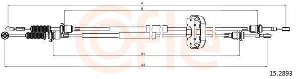 COFLE 15.2893 Cable, manual transmission VIVARO 2.0 ECOTEC (F7, A07, J7) 117 PS Petrol