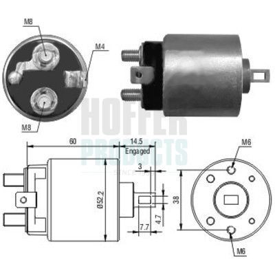 HOFFER Starter solenoid Article number: 6646092 cheaply
