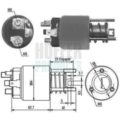 HOFFER Starter solenoid Article number: 6646111 cheaply