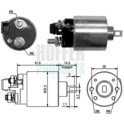 HOFFER Starter solenoid Article number: 6646123 cheaply