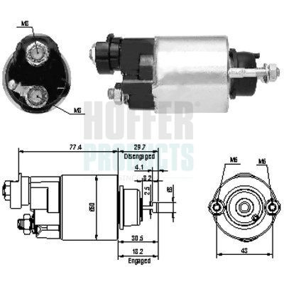 HOFFER Starter solenoid Article number: 6646173 cheaply