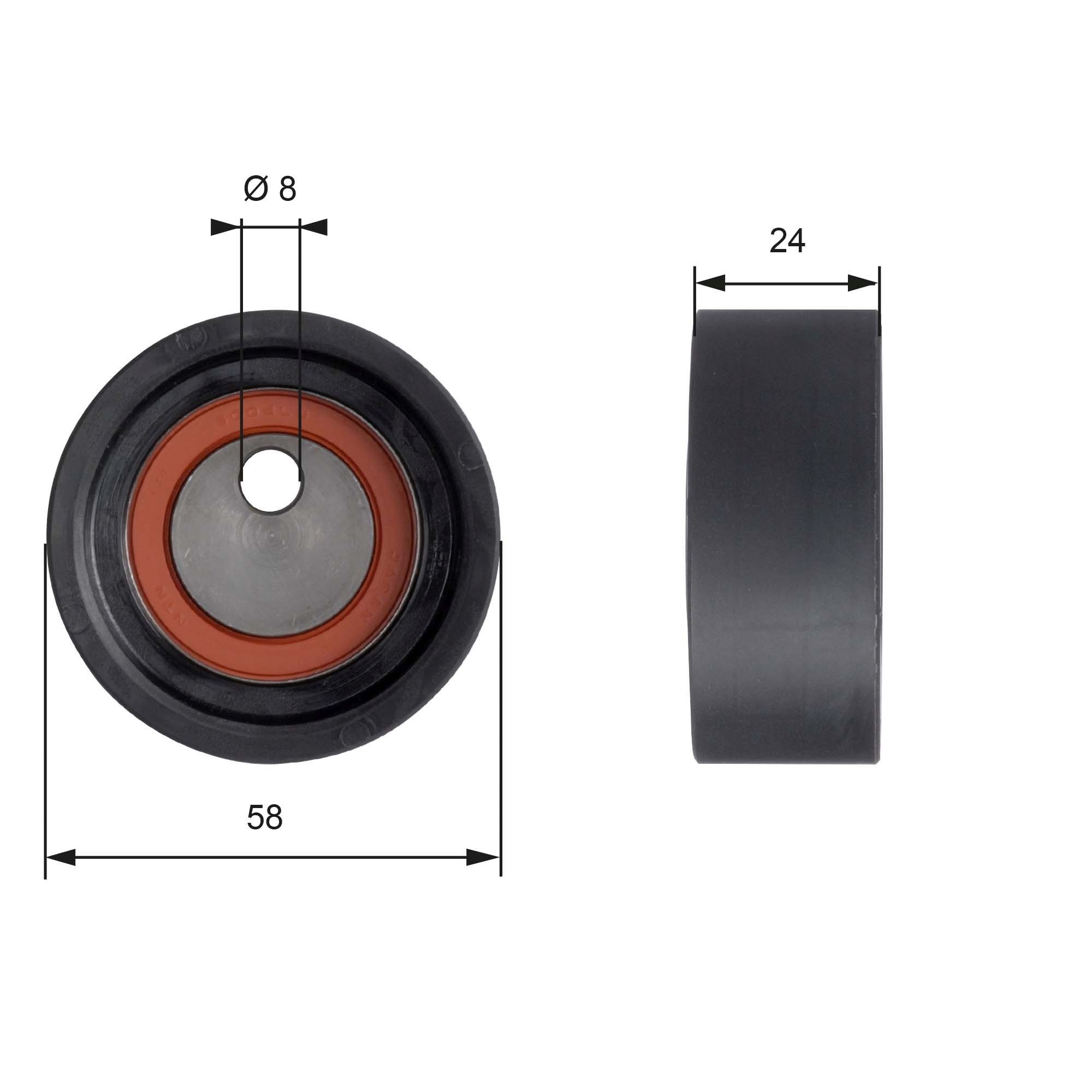 GATES Timing belt tensioner pulley Article number: T41064 cheaply