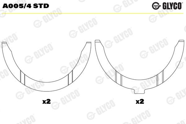 GLYCO A005/4 STD Thrust Washer, crankshaft ALLEGRO 1.1 45 PS Petrol 1983