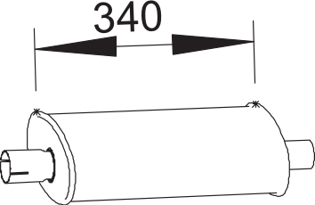 DINEX Middle- / End Silencer Article number: 64388 cheaply