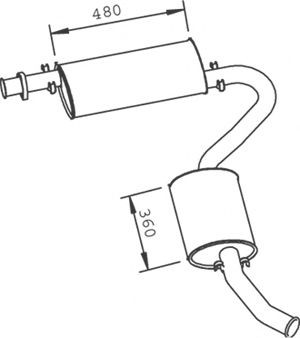 DINEX Middle- / End Silencer Article number: 33334 cheaply
