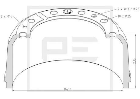 PETERS ENNEPETAL Cover Sheet, brake drum Article number: 126.186-00A cheaply