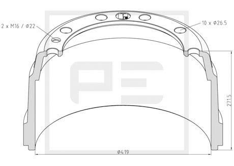 PETERS ENNEPETAL Cover Sheet, brake drum Article number: 126.188-00A cheaply