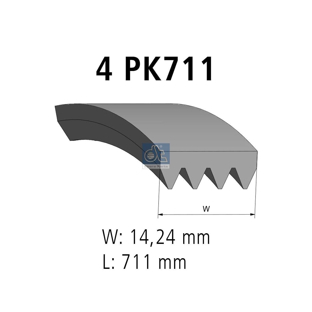 DT Spare Parts Serpentine belt Article number: 11.12076 cheaply