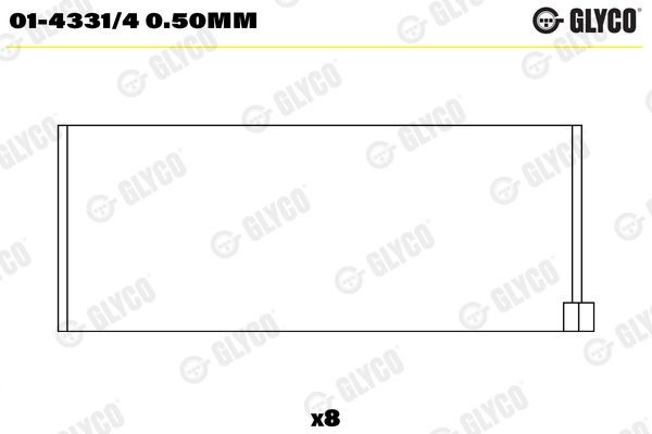 GLYCO Big End Bearings Article number: 01-4331/4 0.50mm cheaply