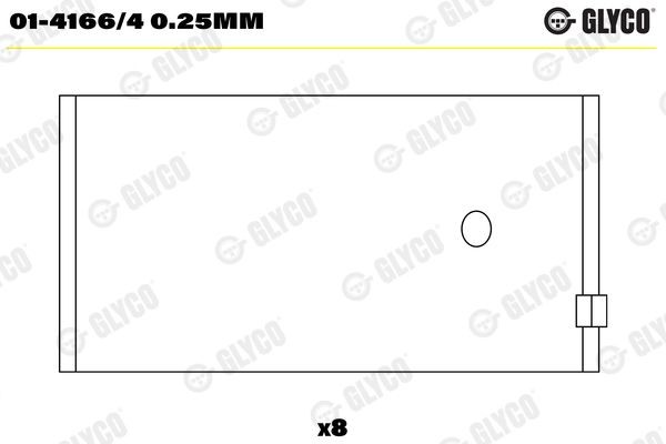 GLYCO Big End Bearings Article number: 01-4166/4 0.25mm cheaply