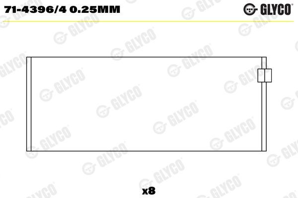 GLYCO Big End Bearings Article number: 71-4396/4 0.25mm cheaply