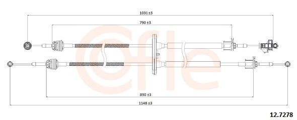 COFLE Cable, manual transmission Article number: 12.7278 cheaply