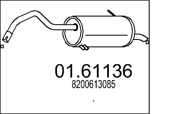 MTS Rear silencer Article number: 01.61136 cheaply
