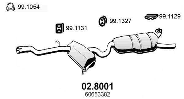 ASSO Middle- / End Silencer Article number: 02.8001 cheaply
