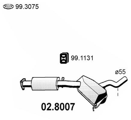 ASSO Middle- / End Silencer Article number: 02.8007 cheaply
