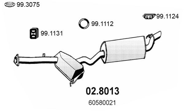ASSO Middle- / End Silencer Article number: 02.8013 cheaply