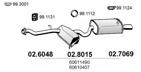 ASSO Middle- / End Silencer Article number: 02.8015 cheaply