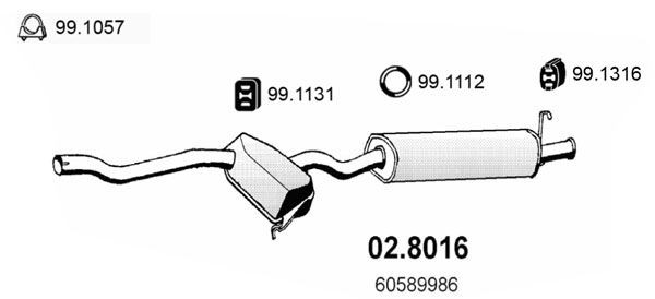 ASSO Middle- / End Silencer Article number: 02.8016 cheaply