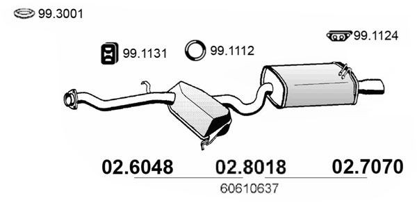 ASSO Middle- / End Silencer Article number: 02.8018 cheaply