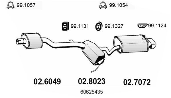 ASSO Middle- / End Silencer Article number: 02.8023 cheaply
