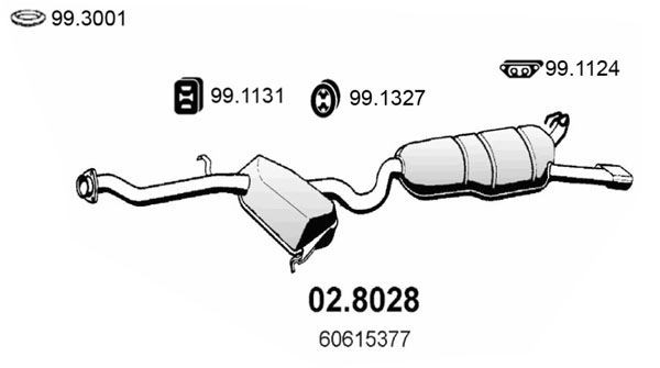 ASSO Middle- / End Silencer Article number: 02.8028 cheaply