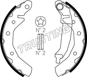 TRUSTING Brake Shoe Set Article number: 027.001 cheaply