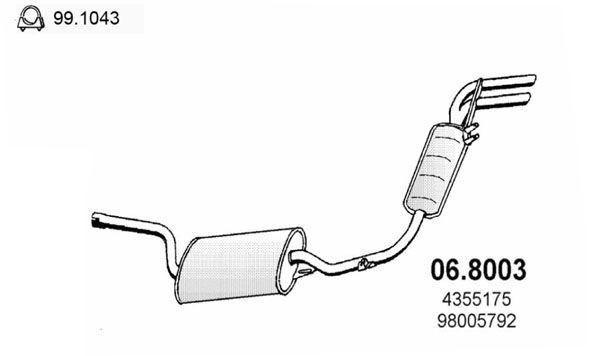 ASSO Middle- / End Silencer Article number: 06.8003 cheaply