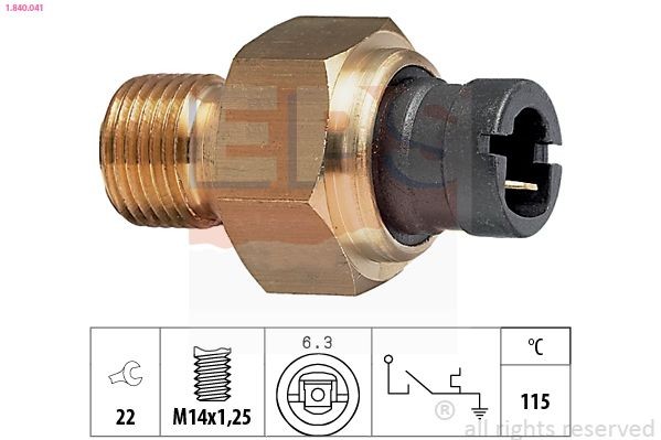 EPS 1.840.041 Temperature Switch, coolant warning lamp FIORINO 1.0 iE 45 PS Petrol