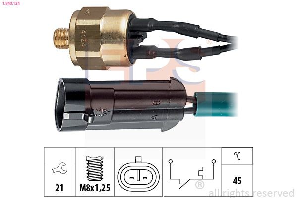 EPS 1.840.124 Temperature Switch, coolant warning lamp Daily 2.8 40-10 A 103 PS Diesel 1999
