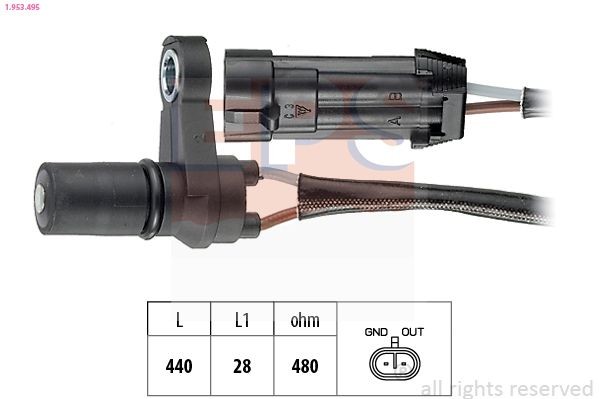 EPS 1.953.495 RPM Sensor, automatic transmission COMBO 1.4 16V 90 PS Petrol 2001