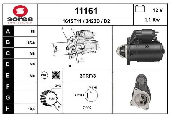 EAI Starter motor Article number: 11161 cheaply