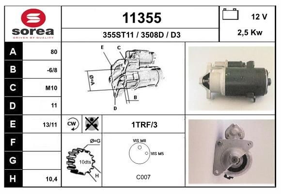 EAI Starter motor Article number: 11355 cheaply