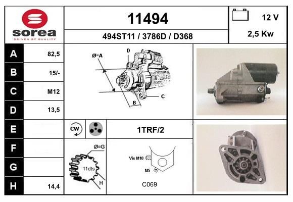 EAI Starter motor Article number: 11494 cheaply
