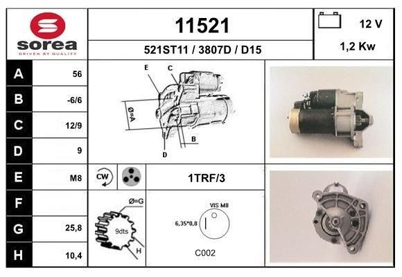 EAI Starter motor Article number: 11521 cheaply