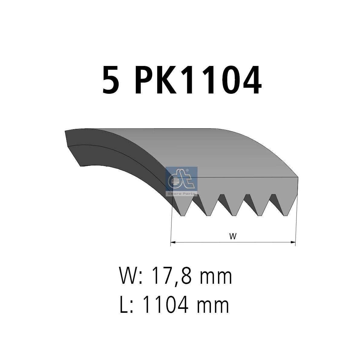 DT Spare Parts Hosszbordás szíj . Cikk szám: 12.15405 olcsó